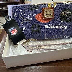 NWT Baltimore Ravens Lg zip around wallet - Dooney & Bourke. Brand new